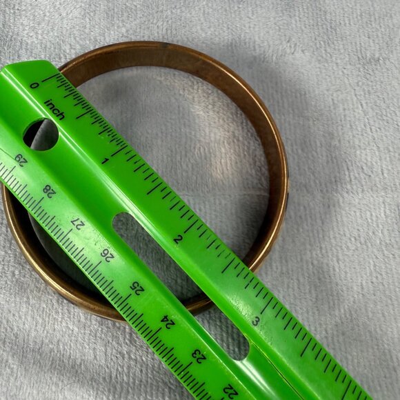 Vintage Gold-Tone Animal Print Bangle Bracelet Leopard Pattern Women - Picture 6 of 15